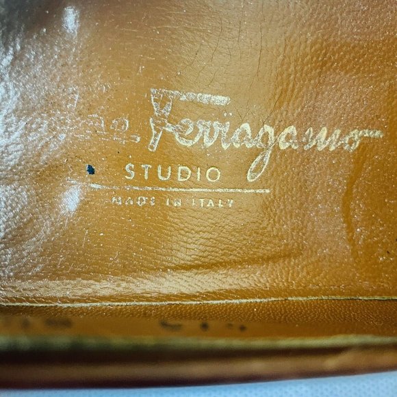 Salvatore Ferragamo Studio Made in Italy Leather Loafers Brown Sz 9.5 Men main image 6